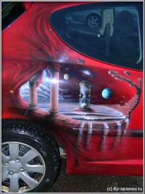 Аэрография  Peugeot в стиле сюрреализм